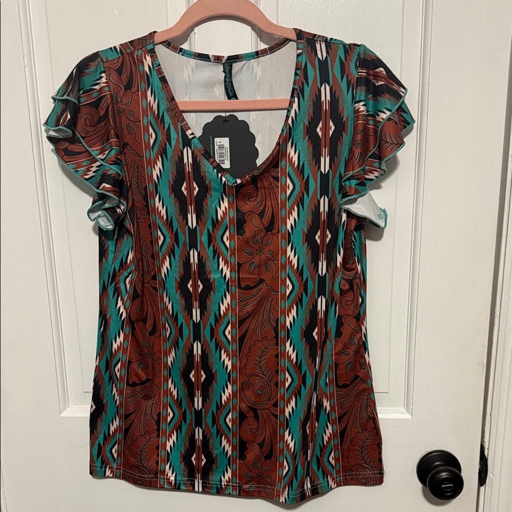 Boho Chic Ruffle Sleeve Blouse